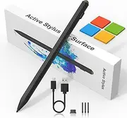 Surface Pen for Microsoft Surface Pro 11/X/9/8/7/6/5/4/3, Surface Go 4/3/2, Surface Laptop/Studio/Book 4/3/2 Stylus Pen with Palm Rejection and Rechargeable, 4096 Sensitivity Stylus