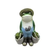 Frog Bucket Resin Flower Pot Fun Small Animal Decoration Outdoor Garden Statue Ornament Lawn Yard Ornaments & Statues