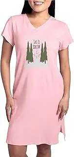 [CafePress] Let It Snow Snowman T Shirt Women's Nightshirt, Soft Long Pajama Shirt, Cotton PJs Pyjamas