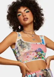 [NGOrder] Cottage Mixed Print Crop Top