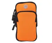 Outdoor Sport Running Jogging Exercise Gym Arm Wrist Pouch Armband Phone Case Bag Orange