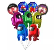 9pcs Among Us Theme Foil Balloon Set - Kids Video Game Theme Birthday Party Decorations