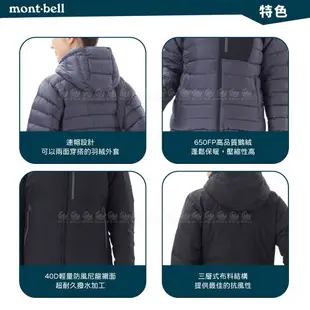 【Mont-Bell 日本 女 COLORADO防潑羽絨連帽外套《海藍/石墨》】1101479/羽絨衣/保暖外套