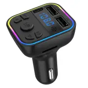 Bluetooth 5.0 Car Wireless FM Transmitter Adapter 2USB Charger AUX Hands-Free