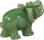 Junfamilee 1Pc Green Elephant Ornament Handcraft Natural Green Jade Stone Elephant Statue Decor Toys in Hand，Statues, Home Décor Accents