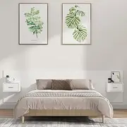 Bed Headboard with Cabinets White, 200 cm Wide, Wood Wall Mounted Frame, Adjustable Headboards, King Size, Queen Head, Board, Only Cama de