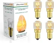 Salt Lamp Bulb and Oven Bulb 15W E14 (Pack of 4) – Heat-Resistant <300°C SES Incandescent Pygmy Bulbs for Oven, Cooker Hood, Fridge, Lamps – Dimmable & Multipurpose