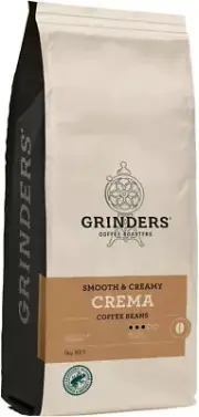 Grinders Coffee, Crema, Roasted Beans, 1kg
