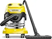 Karcher Wet & Dry Vacuum WD 4 S; 20L Stainless Steel Tank Capacity; 2m Suction Hose; 6m Power Cord; Power Tool Takeoff; 1600 Watt Performance