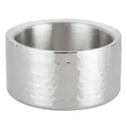 Winco Double Wall Wine Coaster, Satin Finish, Hammered, 5" Diameter, Silver