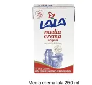 8 Paquetes De Media Crema Lala De 250 ML Cada Una