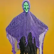 Scary Green Witch Hanging Decoration Prop Posable Arms 36" Long New
