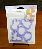 1998 Wilton Easter Bite-Size Cookie Cutters Bunnies Duck Tulip Egg VINTAGE