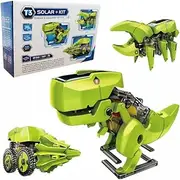 3 in 1 DIY Science Solar Power Energy System Robot Kit Solar Powered T-Rex Ground Drill Truck Beetle STEM Learning Kids Toy