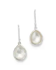 Ippolita Sterling Silver Rock Candy Mother-of-Pearl & Clear Quartz Doublet Mini Teardrop Earring