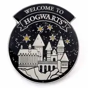 Harry Potter Welcome to Hogwarts Silver Plated Pin Badge