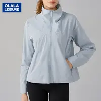 在飛比找蝦皮商城優惠-OLALA 緊身拉鍊立領徒步登山服防風防水防汙戶外露營衝鋒衣