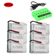 3.7V 600mAh 25C Lipo Battery + USB Syma X5C X5SW M68 Cheerson CX-30 H5C RC Drone