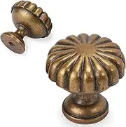 BUKOBYHE 10 Pack Kitchen Cabinet Handles Antique Brass Cabinet Knobs Vintage Drawer Knobs Kitchen Hardware