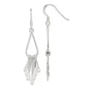 Sterling Silver Polished Fancy Teardrop Dangle Earrings