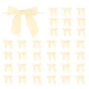 50Pcs 3.5" Small Satin Ribbon Twist Tie Bows for Wedding Birthday Champagne