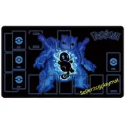 Blastoise Pokemon Playmat With Zones Trading Card Game Play Mat 24*14" _jj9