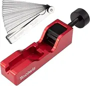 Toolwiz Spark Plug Gap Tool with 32 Blade Steel Feeler Gauge, Universal Gapping Tool for Most 10mm 12mm 14mm 16mm Thread Spark Plugs, Red