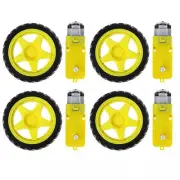 2Pcs Smart Robot Car Plastic Tire Tyre Wheel w/ DC 6V Gear Motor Set for Arduino