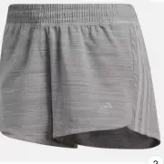 NEW Adidas Womens Pacer Shorts 3 Stripes Gray Athletic Climalite 3" Size XL