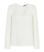 semi-sheer long-sleeve top S,XL,L,M off white