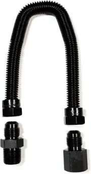 Midwest Hearth Whistle Free Gas Flex Line for Fire Pit and Fireplace - Black Coa