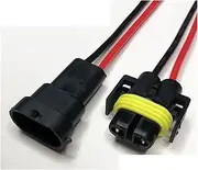 Dj7028y-2.8 Fog Lamp Xenon Lamp H8/h9/h11 Automobile Waterproof Connector 9005/9006 Ballast 2-Hole Socket Wire Length 15cm (Color : H8-11 Strip line, Size : 5sets)