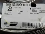 Southwire 18/3C Royal SJOOW 300V 90C CPE Portable Power Cable Cord Black /25ft