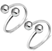 [Tongari] 925 Top Openable Hallmark Silver Toe Rings in Pure 92.5 Sterling Silver for Women,,., Adjustable, Non-Precious Metal, No Gemstone