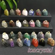 Natural Quartz Crystal Handbags Skull Carved Crystal Pendnat Healing - Wholesale