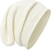 [tonten] Cashmere Wool Slouchy Beanie for Women and Men, Knitted Winter Ski Cap