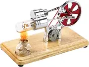 ZEYUAN Mini Hot Air Stirling Engine Motor Model Colorful LED Electricity Power Generator Educational Science Kit for Kids Children