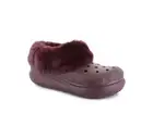 Size 9 Women's Crocs Furever Crush Lined Platform Clogs 208446-6WD, Dark Cherry