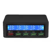 50W Quick Charge 3.0 5 Port USB Charger Adapter Mobile Phone Fast Charger for iPhone Samsung Xiaomi Tablet Charger black_EU