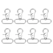 8Pcs Swivel Snap Hook, 32mm(1 1/4") Trigger Snap Claw Lanyard Clip, Silver White