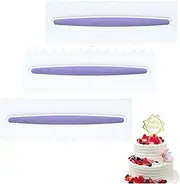 NIYATA 3 Pcs Cake Scraper Set, Plastic Cake Scrapers,Cake Scraper Buttercream Smoother,Icing Scraper for Mousse Cake Icing Buttercream,Cake Smoother for Fondant,Cake Tools for Decorating