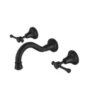 Modernnational Montpellier Matt Black Solid Brass Wall Spa And Sink Set