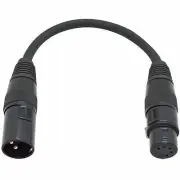 6 Inch 3 Pin XLR Male to 5 Pin XLR Female DMX Turnaround Adapter Cable PA/DJ