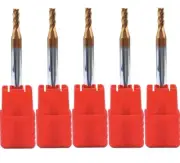 5pcs 2.5mm Solid Carbide End Mill 4 Flute HRC55 D2.5x50-4F TiSiN Coat CNC Cutter