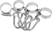 Outanaya 4pcs Handle Hose Clamp Flag Pole Spinner Rings Flagpole Rings Flag Rings for Flagpole Flag Pole Rings Adjustable Flag Carabiner Garden Flag Clips Pole Clips Silver Stainless Steel