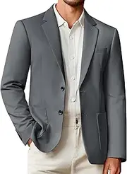 [Vssjavun] Mens Blazer Sport Coats Casual Lightweight Two Button Business Suit Jackets