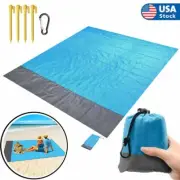 Foldable Sand Free Beach Mat Outdoor Picnic Blanket Sandless Mattress Blue USA
