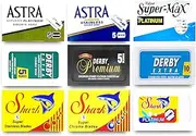 Astra-Derby-Shark-Permasharp 50 Quality Double Edge Razor Blades Sampler (9 different brands)