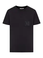 'S Max Mara Madera Logo Embroidered Crewneck T-Shirt S,XS,L,M Black