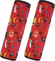 Car Seat Belt Pads Covers 2 Pcs Soft Unique Car Safety Seat Belt Strap Shoulder Pad Backpack Shoulder Strap Pad Cover Car Accessories for Women Men Kids M Halloween Pattern